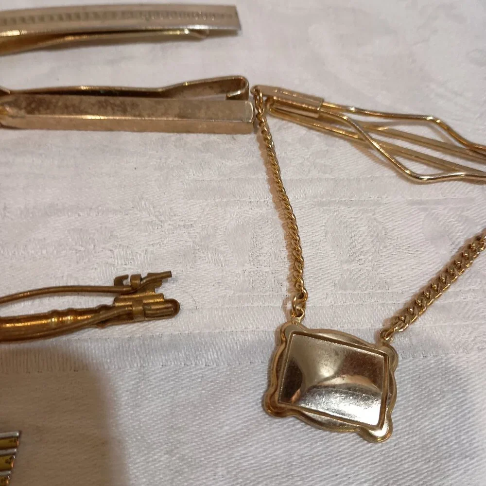 Lot of 9 Tie tacks and clips and money clips